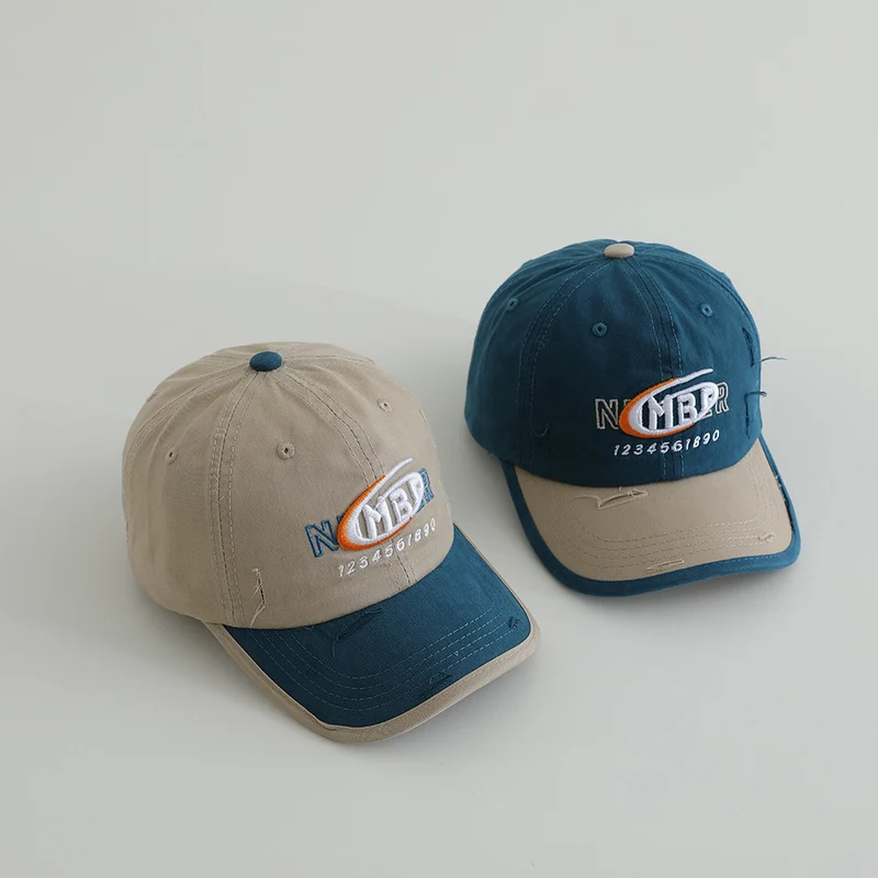 Herren Distressed Baumwoll-Baseballkappe mit Logo Skanto