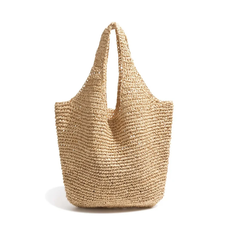 Handgemachte Strohtasche mit praktischem Innenfach Skanto