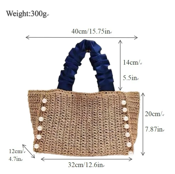 Moderne Strohtasche mit Rüschendetail Skanto