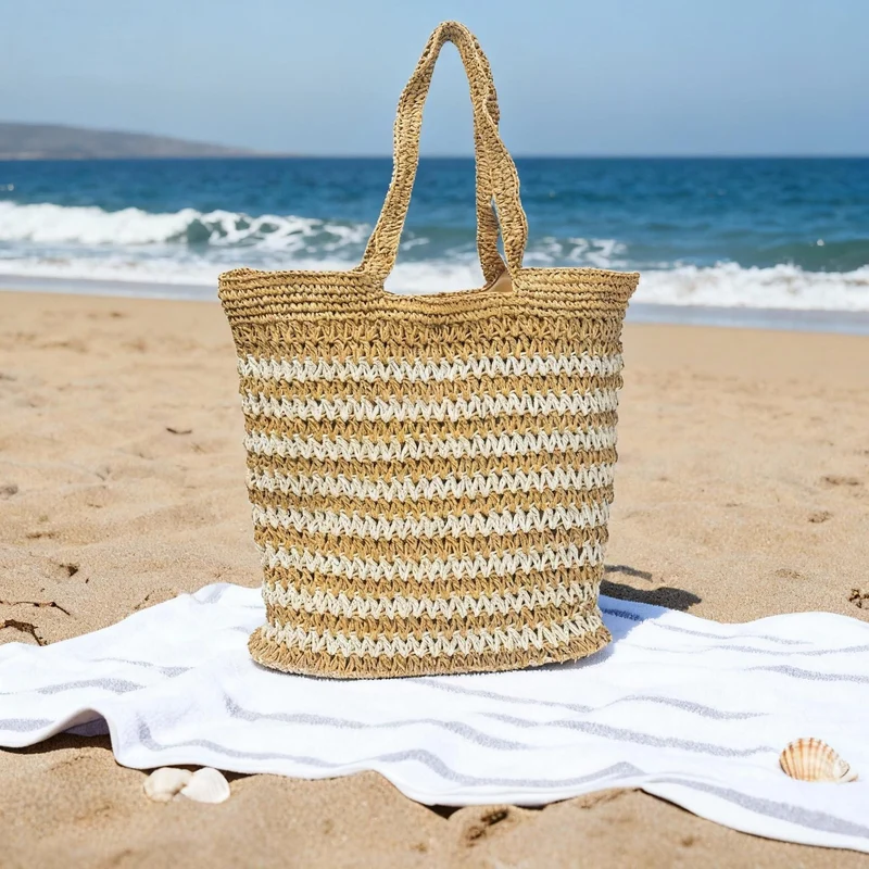 Geflochtene Strandtasche mit atmungsaktiver Struktur Skanto