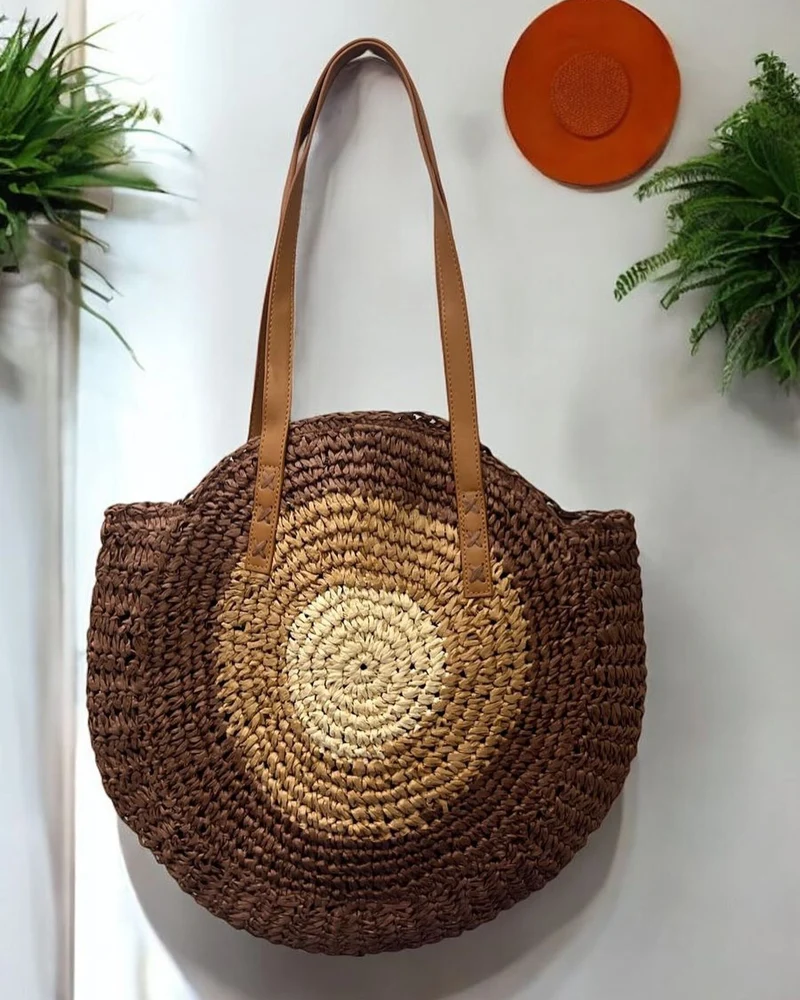 Runde Strohtasche Skanto