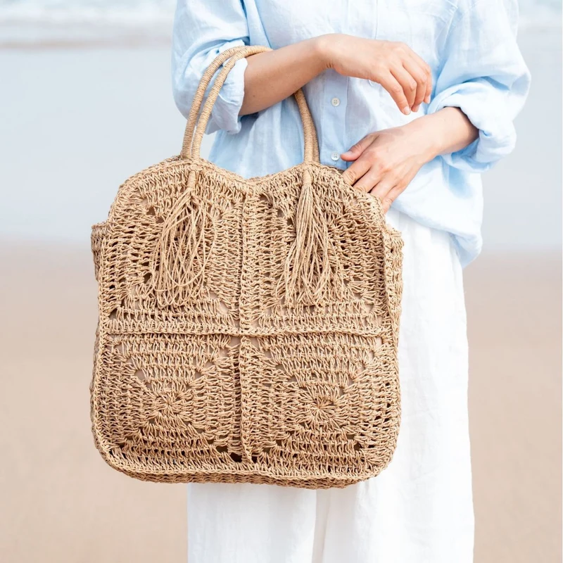 Geflochtene Oversized Strandtasche Skanto