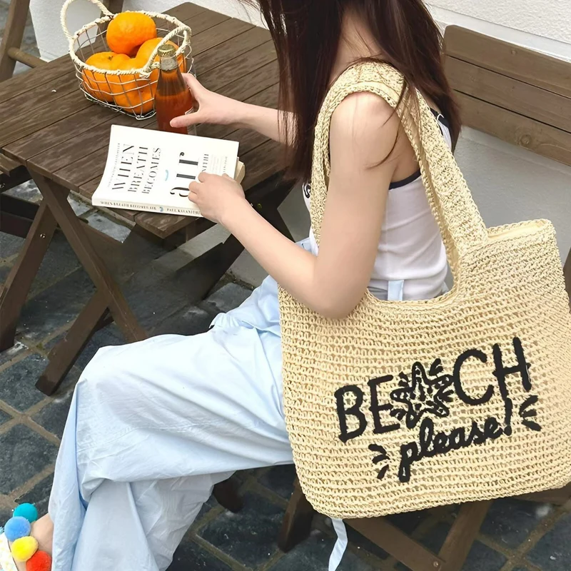 Lässige Tasche aus geflochtenem Naturmaterial Skanto