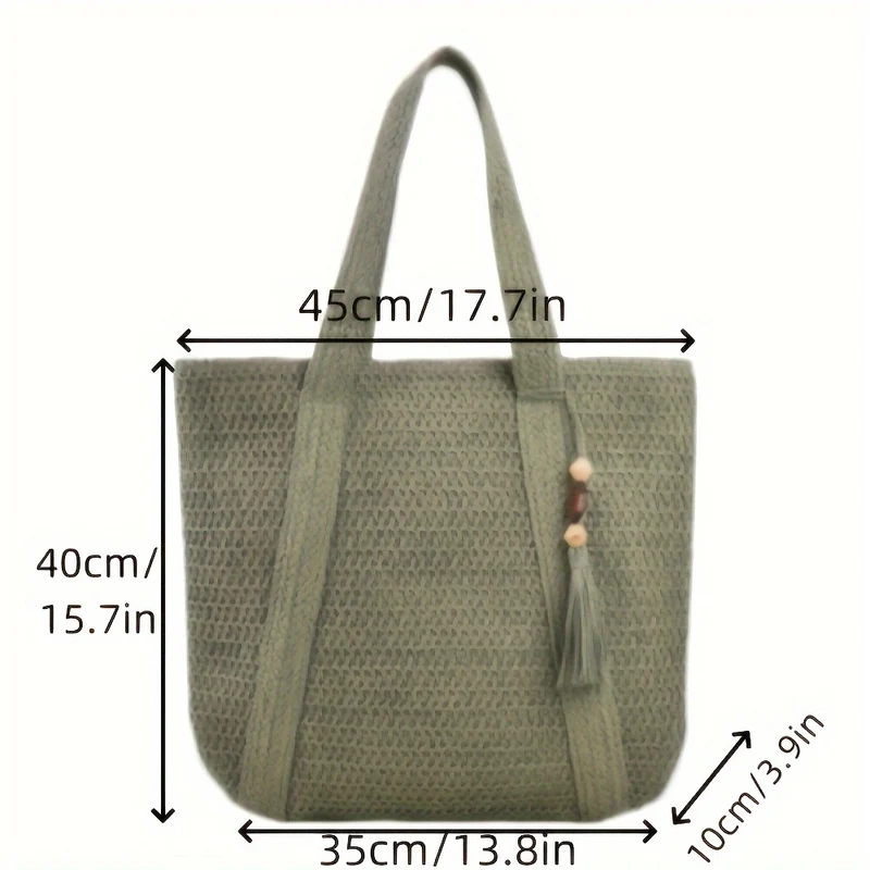 Elegante und vielseitige Strandtasche mit Ledergriffen Skanto