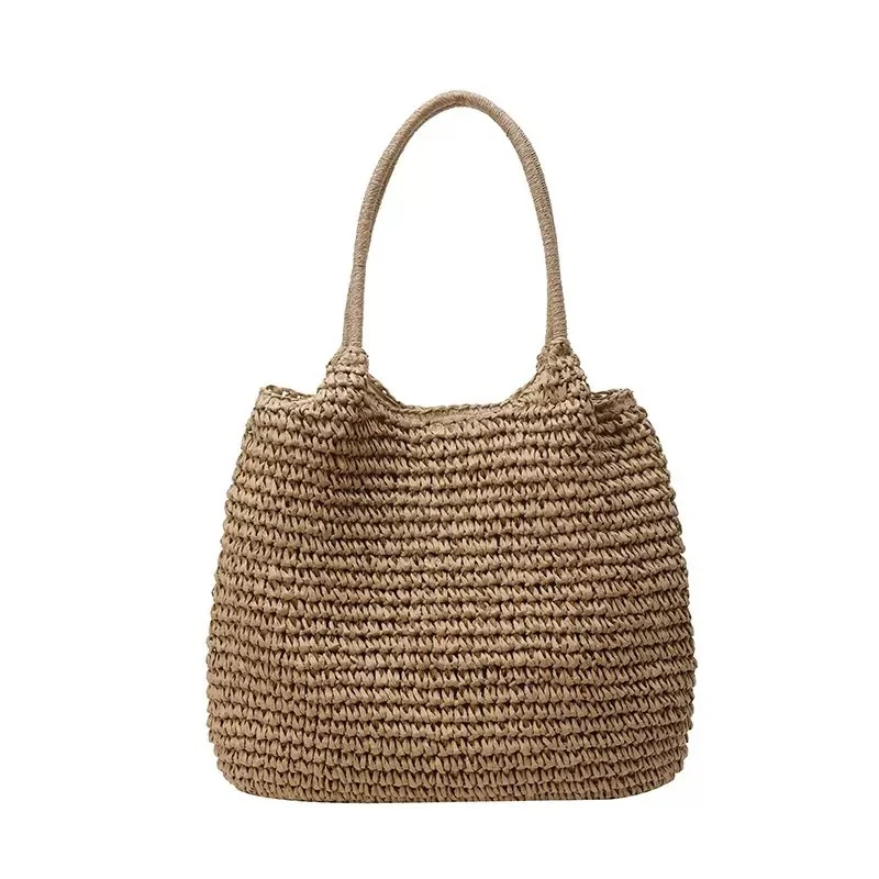 Handtasche aus handgewebtem Naturmaterial mit geräumigem Innenraum Skanto