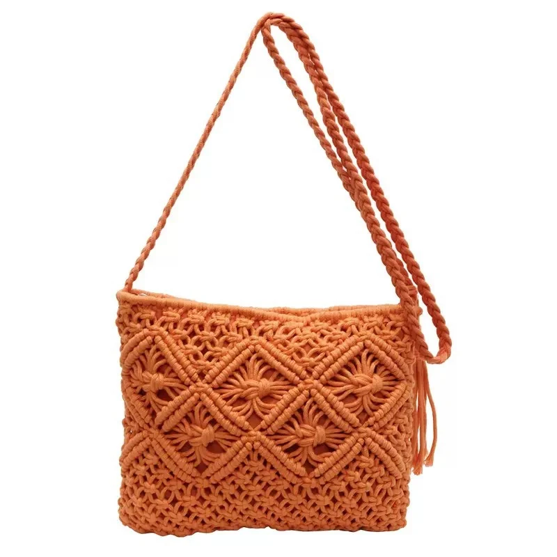 Makramee-Schultertasche mit künstlerischem Knotendesign Skanto