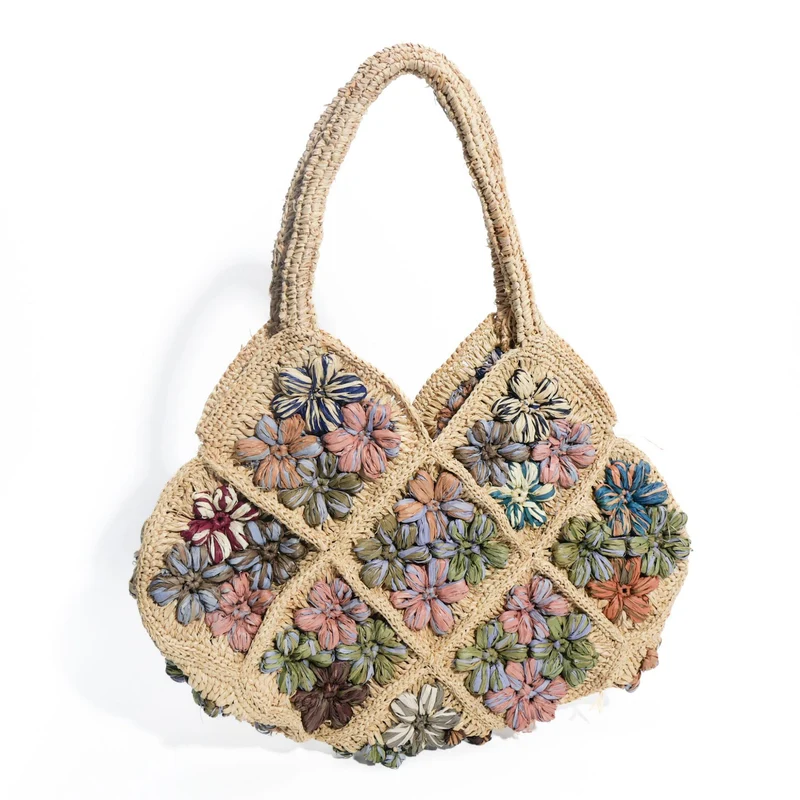Makramee-Tasche mit Blumenmuster Skanto
