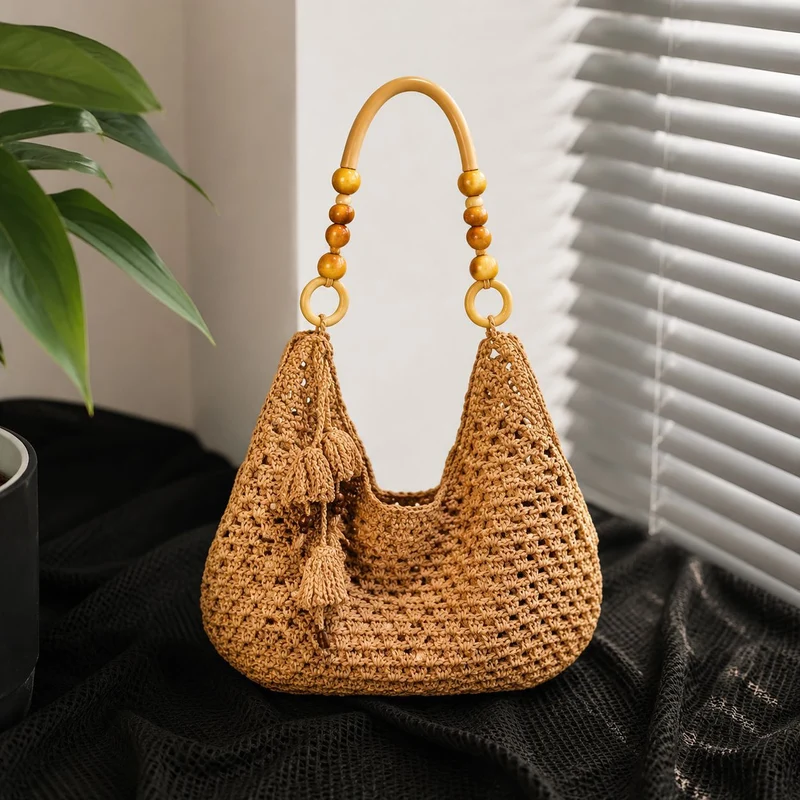 Handgefertigte Makramee-Tasche mit einzigartigem Design Skanto