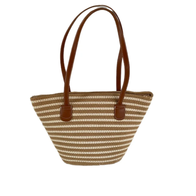 Elegante gewebte Tasche mit Ledergriff Skanto