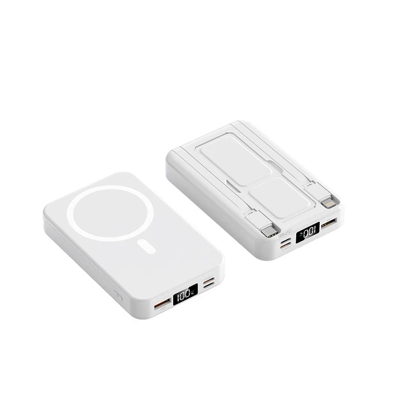 Tragbare Powerbank mit integriertem Qi-Laden und digitaler Kapazitätsanzeige Skanto