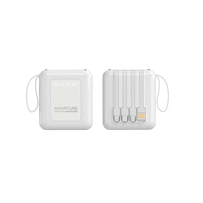Kompakte Powerbank mit integriertem Kabel und digitaler Ladeanzeige Skanto