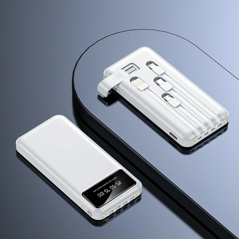Multifunktions-Powerbank mit integriertem Ladekabel und Digitalanzeige Skanto