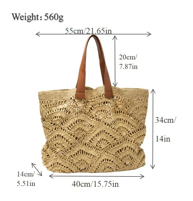 Geräumige Makramee-Strandtasche Skanto