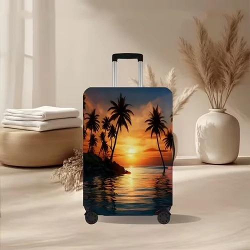 Unisex nicht-elastische Kofferhülle mit vulkanischem Lavamarmor-Design, elastischer Schutzhülle für Trolley Skanto