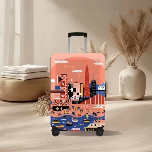 Unisex nicht-elastische Kofferhülle mit vulkanischem Lavamarmor-Design, elastischer Schutzhülle für Trolley Skanto