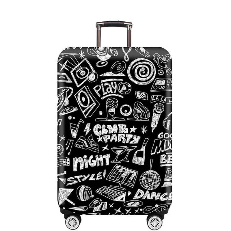 Unisex nicht-elastische Kofferhülle mit Urban-Doodle-Muster, Reißverschluss und Rundumschutz für 4-Rad-Trolleys Skanto