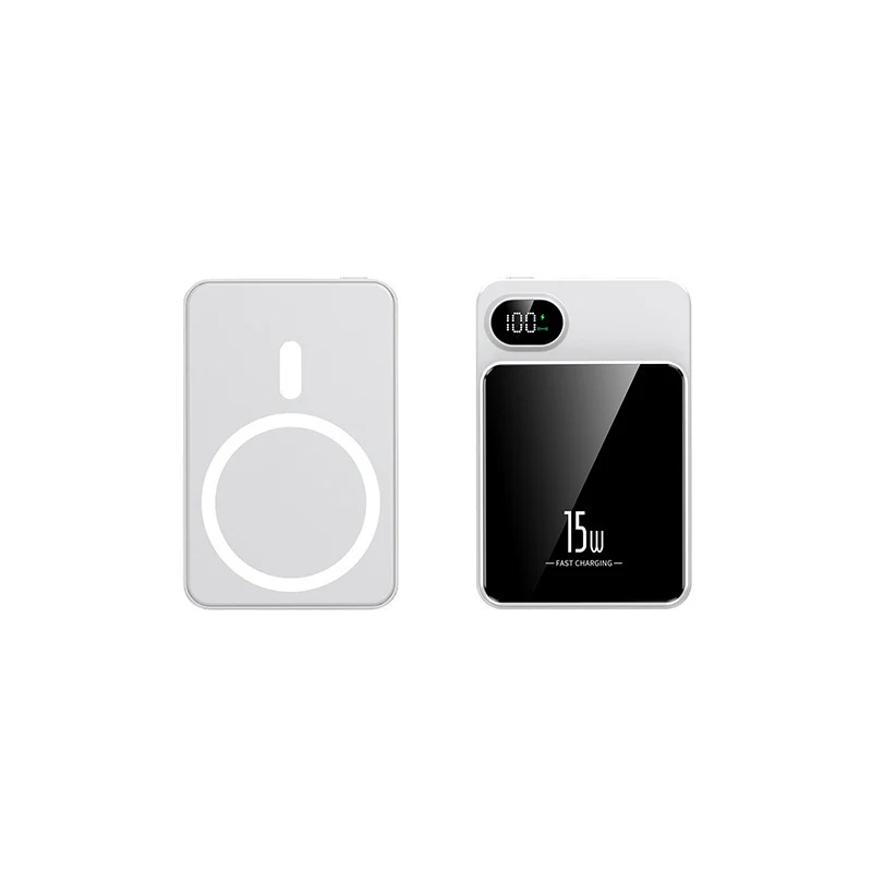Magnetische Powerbank mit schneller Qi-Ladefunktion und LCD-Bildschirm Skanto