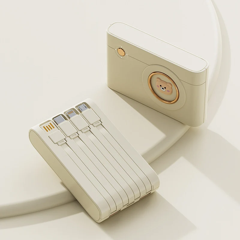 Tragbare Powerbank mit integriertem Kabelsystem und innovativen Ladefunktionen Skanto