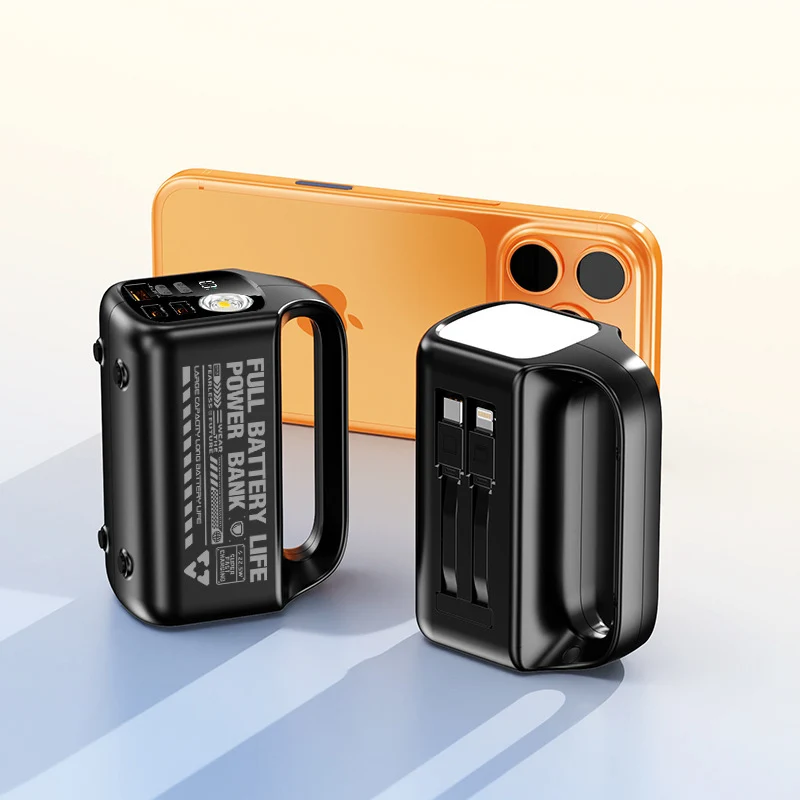 Tragbare Powerbank mit integriertem Kabel und ergonomischem Design Skanto