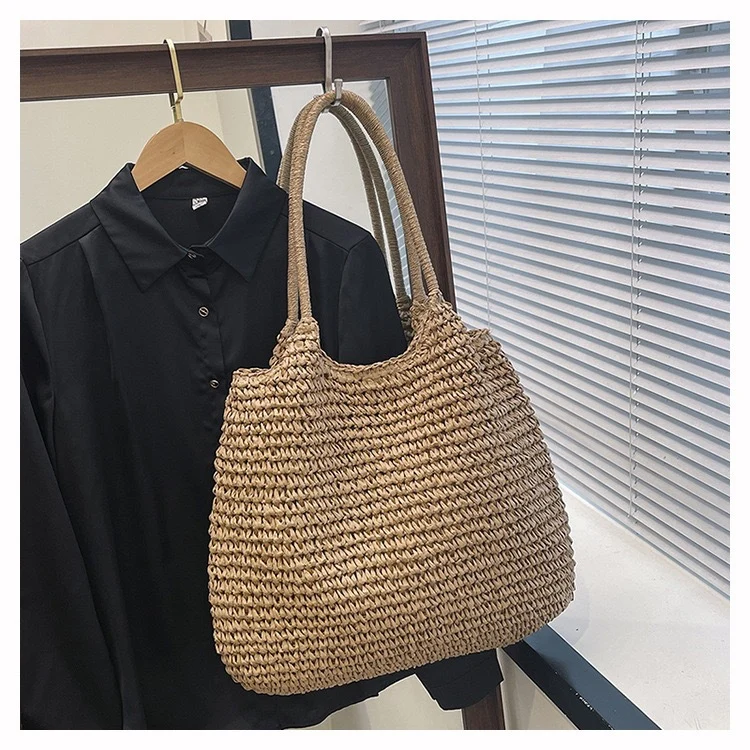 Große gewebte Tasche aus Naturmaterial Skanto