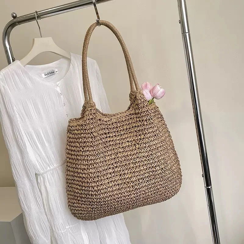 Große gewebte Tasche aus Naturmaterial Skanto