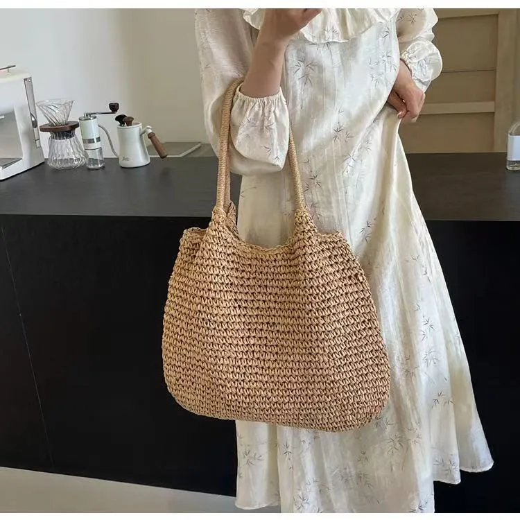 Große gewebte Tasche aus Naturmaterial Skanto