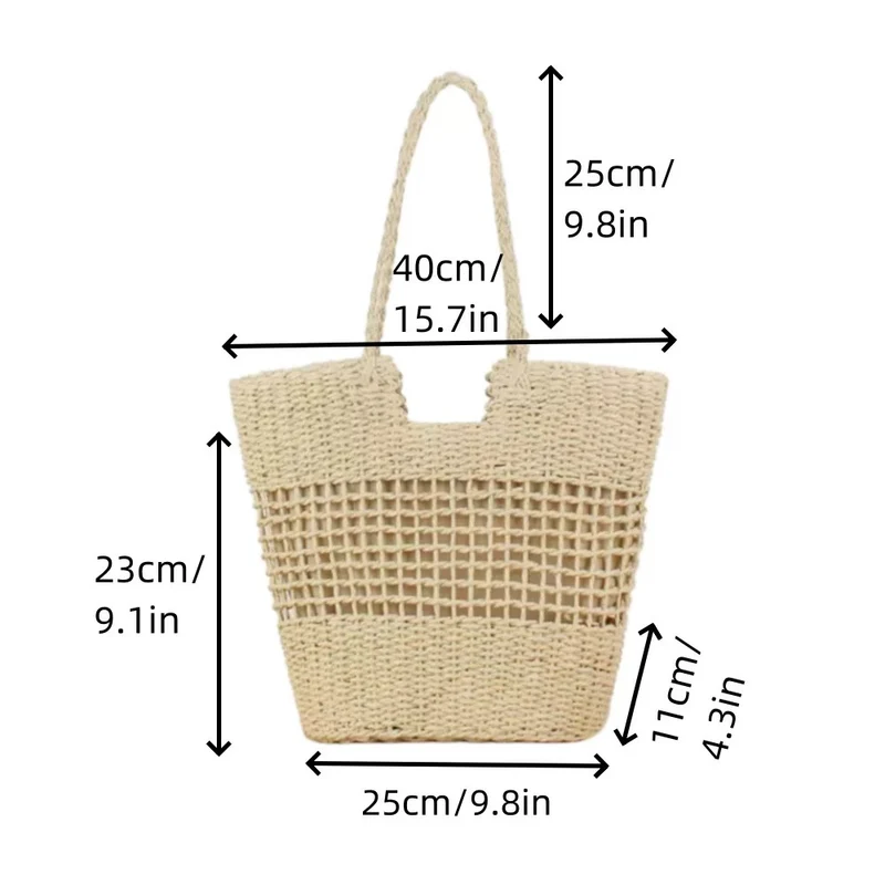Gestreifte Strohtasche Skanto