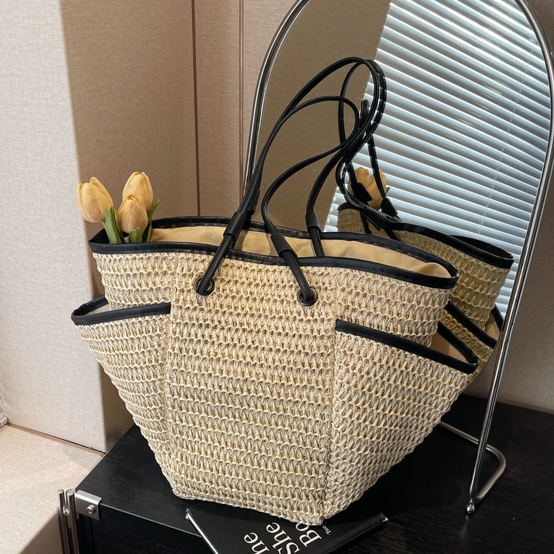 Geräumige Makramee-Strandtasche Skanto