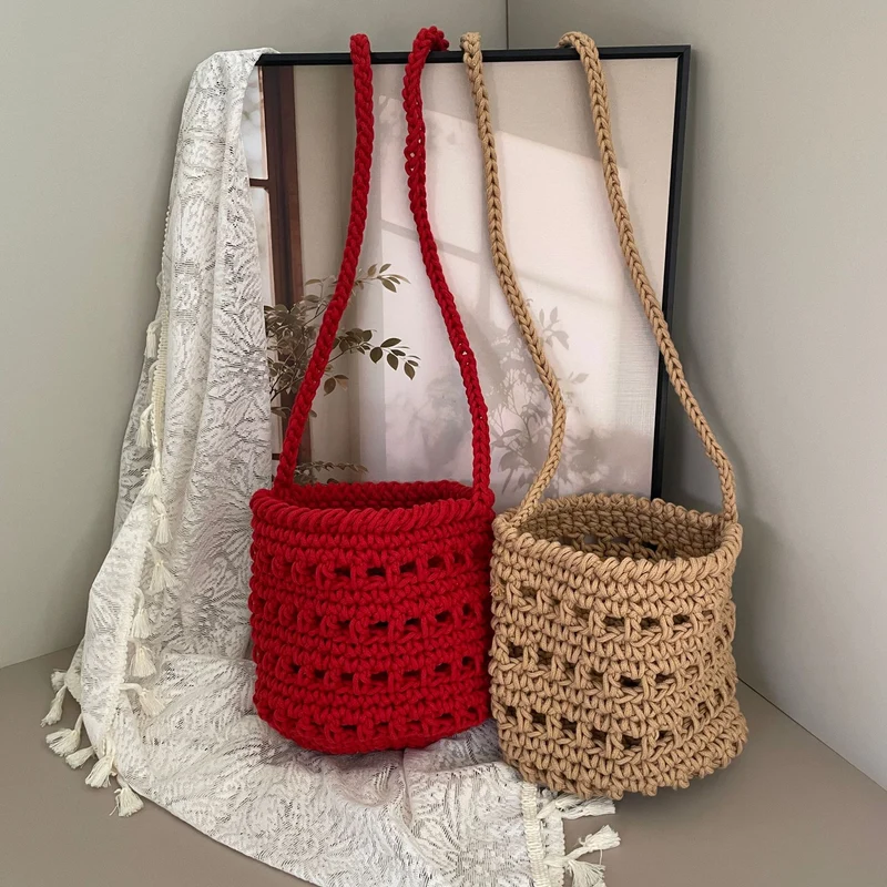Makramee-Tragetasche im Boho-Stil Skanto