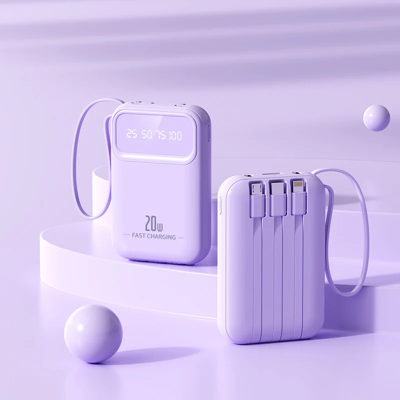 Kompakte Powerbank mit integrierten Schnellladeanschlüssen Skanto