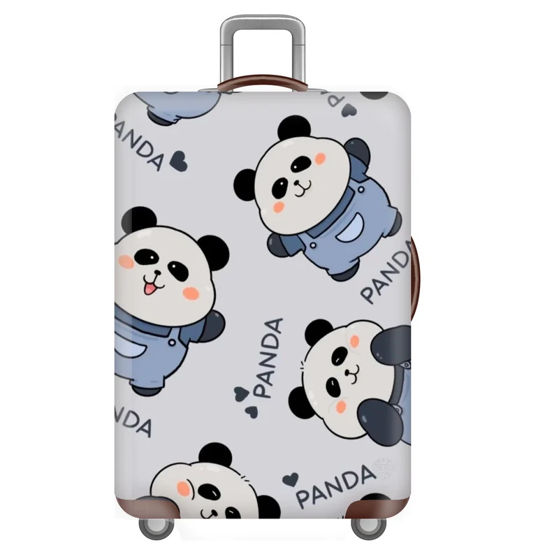 Unisexer nicht-elastischer Kofferbezug für Hartschalen-Trolley mit niedlichem Panda-Motiv, elastische Schutzhülle mit Griff- und Radausschnitten Skanto