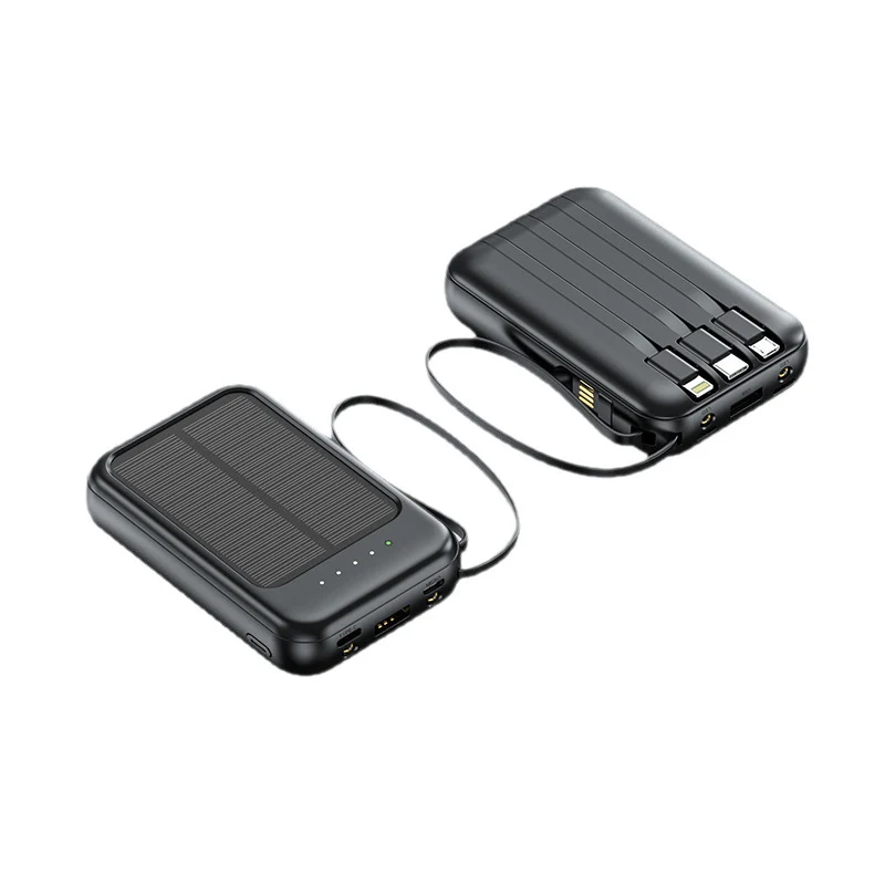 Tragbare Solar-Powerbank mit multifunktionalen Ladeanschlüssen und Smart-LED-Display Skanto