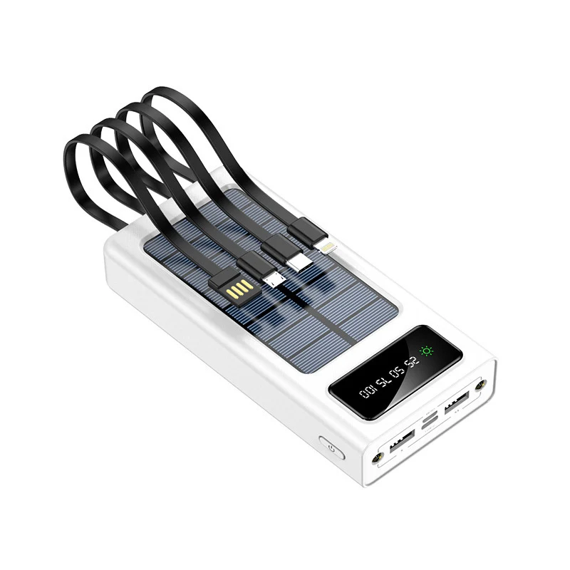 Tragbare Solar-Powerbank mit Multifunktions-Ladekabel und Digitalanzeige Skanto