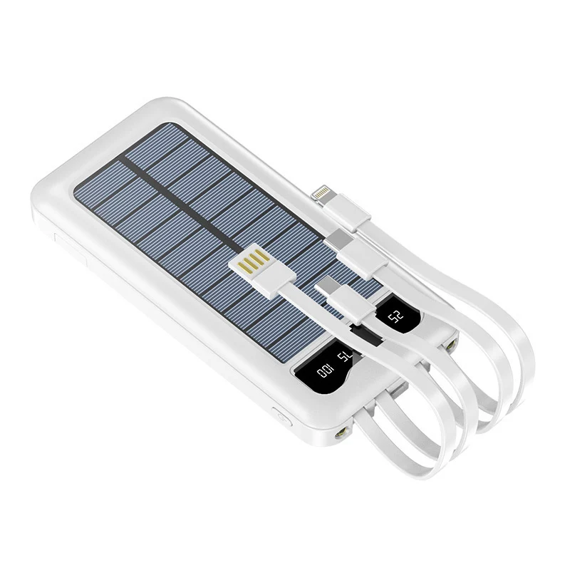 Nachhaltige Solar-Powerbank mit mehreren Ladeanschlüssen und digitaler Kapazitätsanzeige Skanto