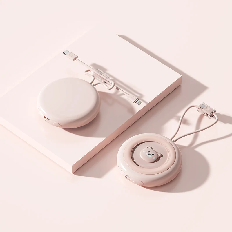 Kompakte Powerbank mit integriertem Ladekabel und leisem Design Skanto