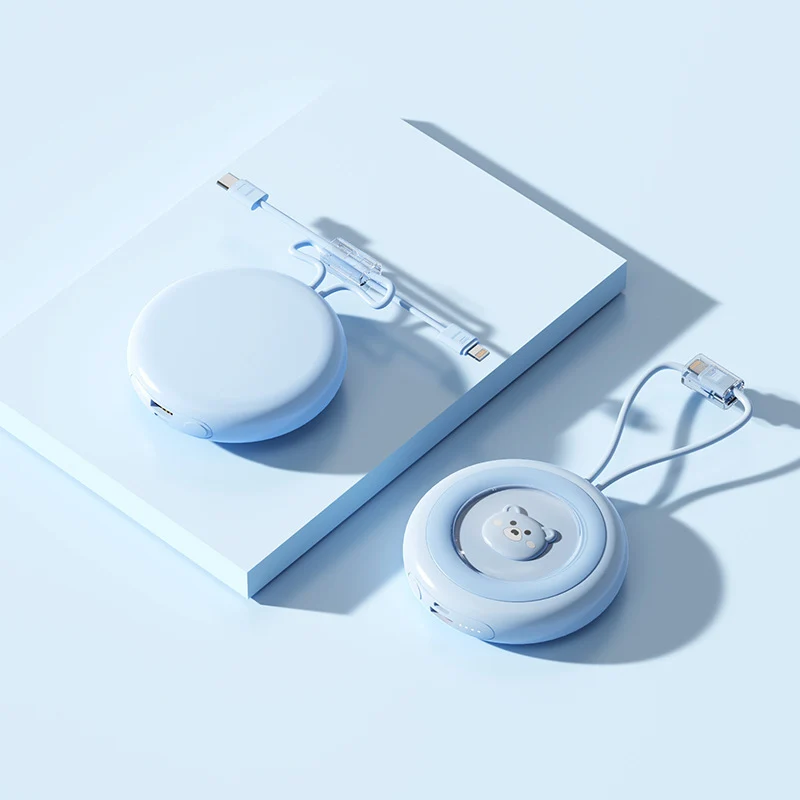 Kompakte Powerbank mit integriertem Ladekabel und leisem Design Skanto