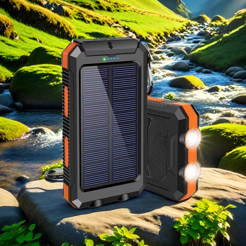 Solar-Powerbank mit robustem Design und integrierter Schnellladefunktion Skanto