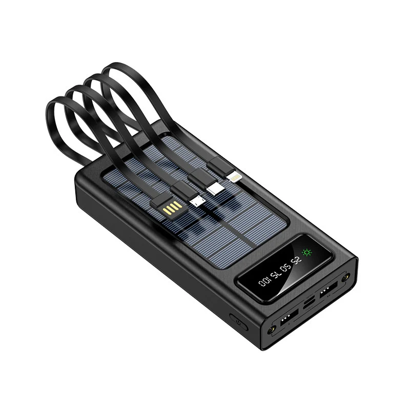 Solar-Powerbank mit multifunktionalem Anschluss und digitalem Display Skanto