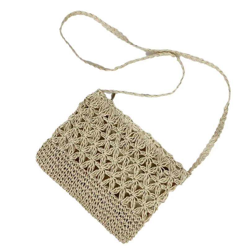 Handgefertigte Makramee-Tasche mit floralen Details Skanto