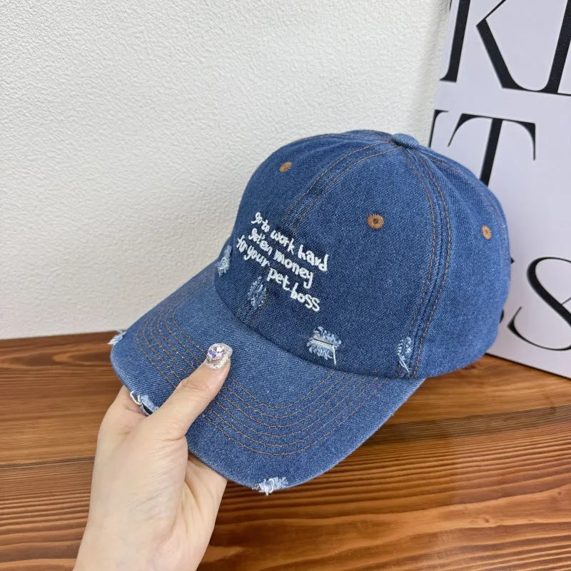Damen Statement-Cap im Used-Look aus Jeans Skanto