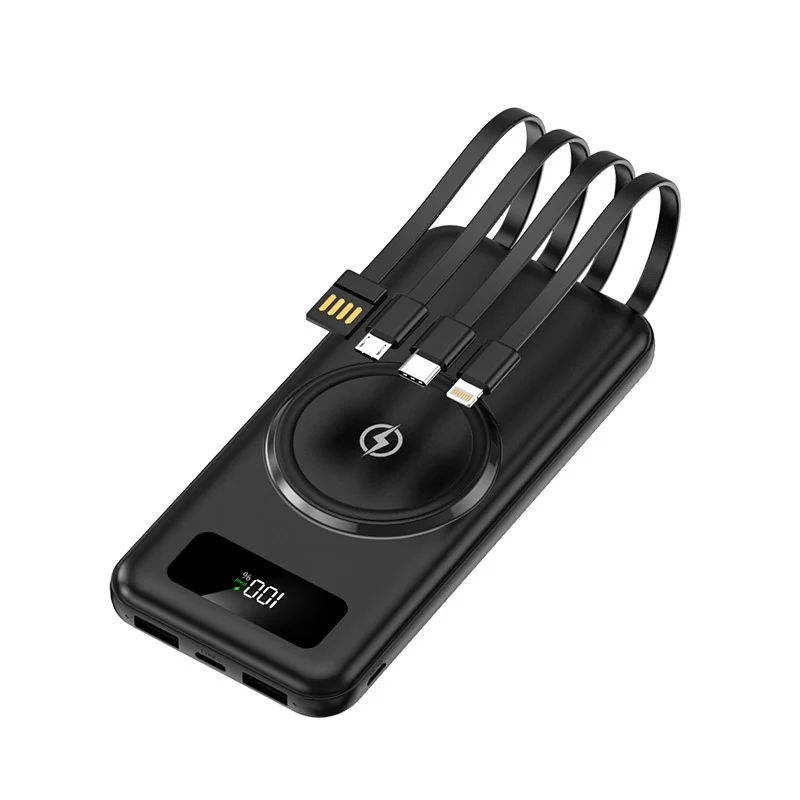 Tragbare Powerbank mit Multifunktions-Ladekabel und Digitalanzeige Skanto