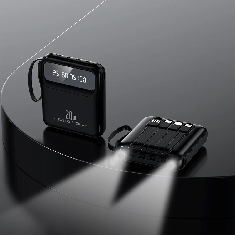 Tragbare Powerbank mit multifunktionaler Schnellladefunktion und Digitalanzeige Skanto