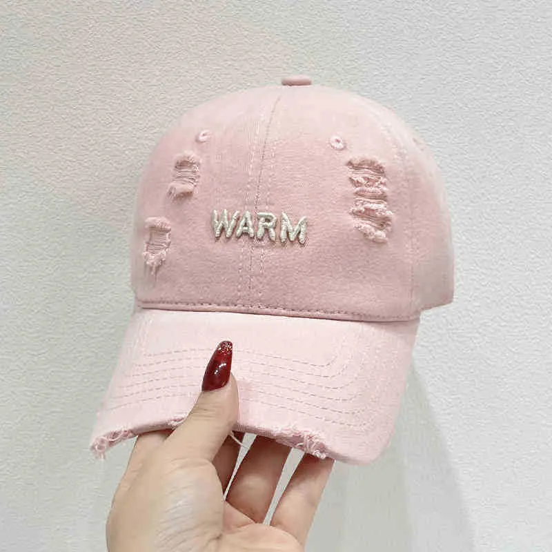 Damen Baumwoll-Cap im Used-Look mit gestickter Botschaft Skanto