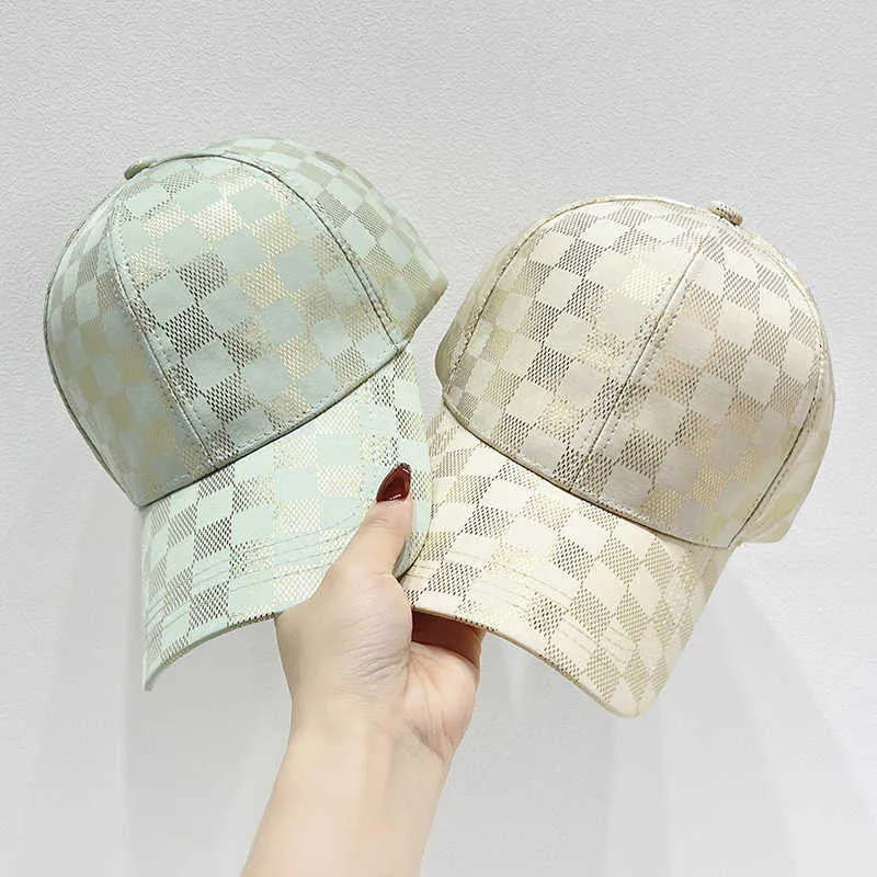 Damen stylische Baseballkappe mit Karomuster Skanto