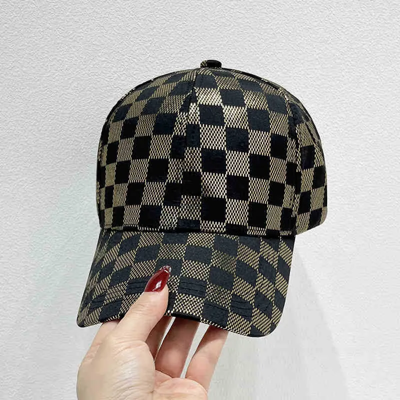 Damen stylische Baseballkappe mit Karomuster Skanto