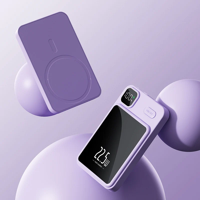 Tragbare Powerbank mit kabelloser Ladefunktion und intelligenter LED-Anzeige Skanto