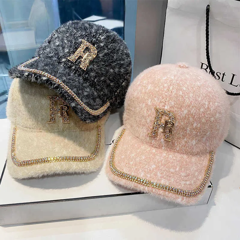 Luxuriöse Baseballkappe aus Fleece mit Verzierungen für Damen Skanto