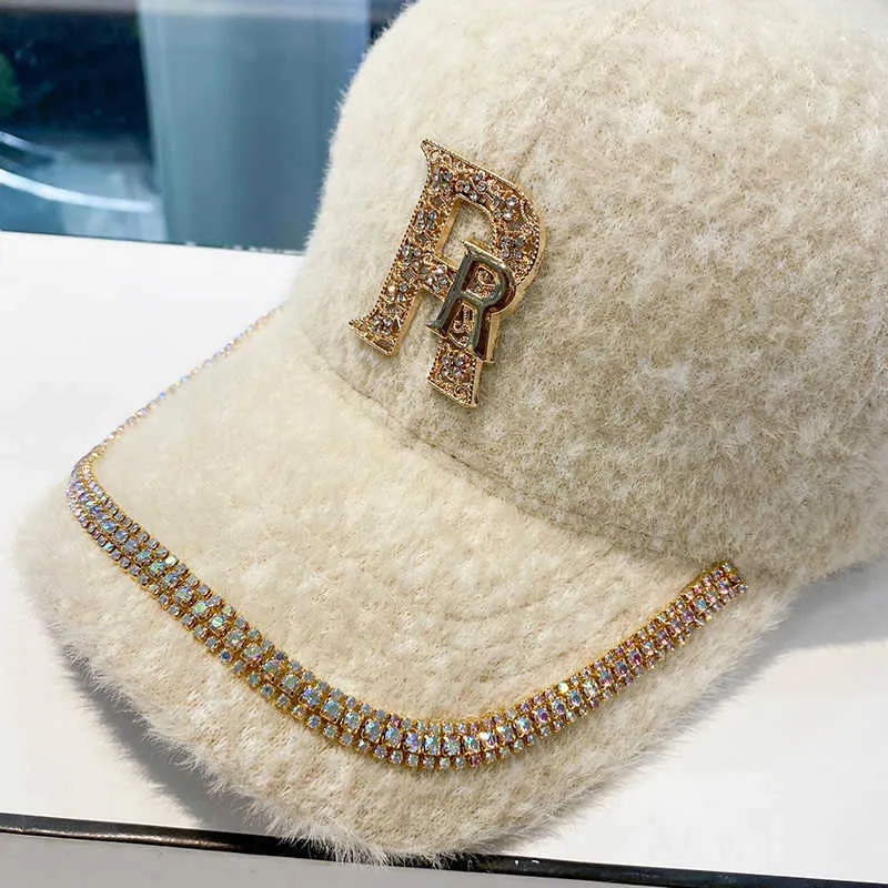 Luxuriöse Baseballkappe aus Fleece mit Verzierungen für Damen Skanto