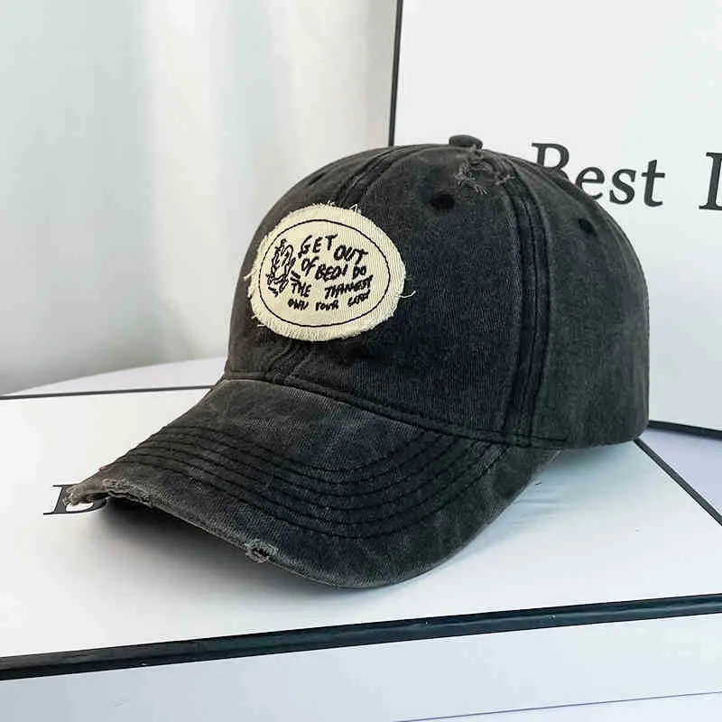 Lässige Distressed-Baumwoll-Baseballkappe für Damen Skanto