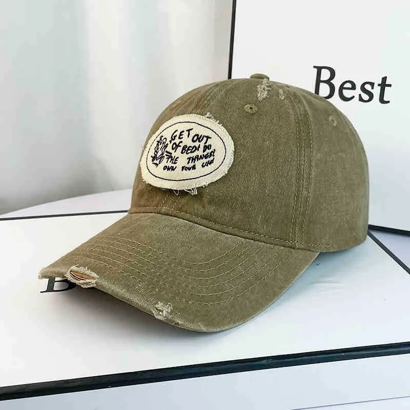 Lässige Distressed-Baumwoll-Baseballkappe für Damen Skanto